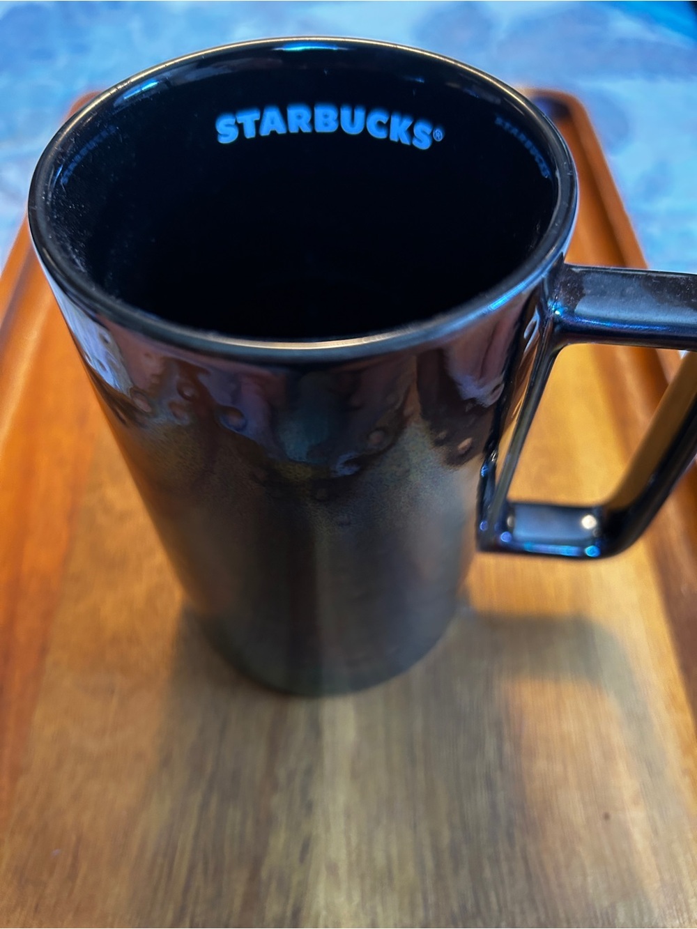 Starbucks Black Iridescent Ceramic Mug with Subtle Sheen